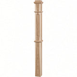 RP-4375 CNC Raised Panel Box Newel Post, Hickory
