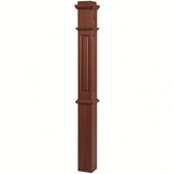 RP-4375 CNC Raised Panel Box Newel Post, Mahogany