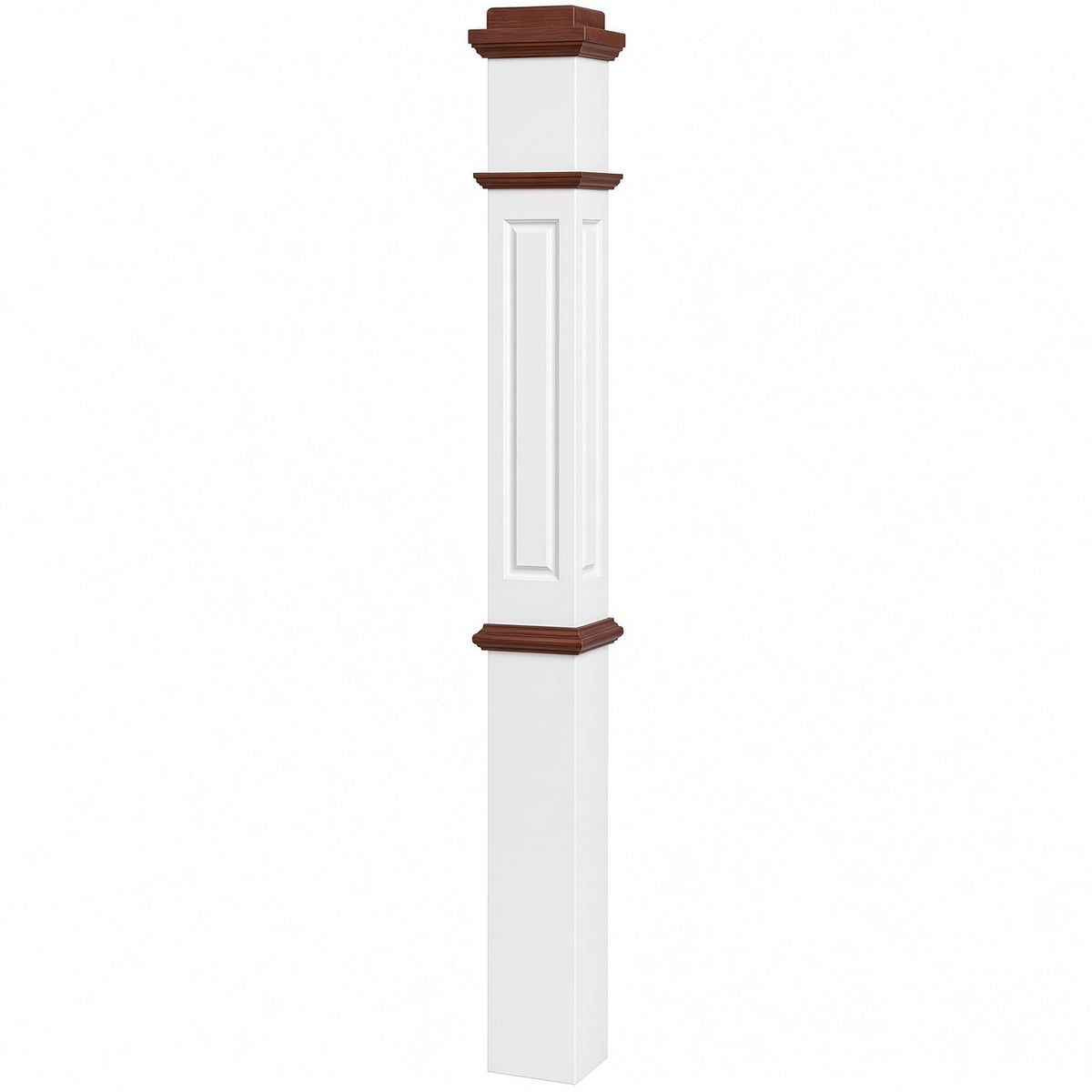 RP-4375-PSST CNC Raised Panel 4-3/4" x 62" Box Newel Post, Primed with Special Species Trim