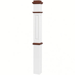 RP-4375-PSST CNC Raised Panel 4-3/4" x 62" Box Newel Post, Primed with Special Species Trim