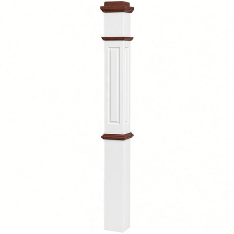 RP-4375-PSST CNC Raised Panel 4-3/4" x 62" Box Newel Post, Primed with Special Species Trim