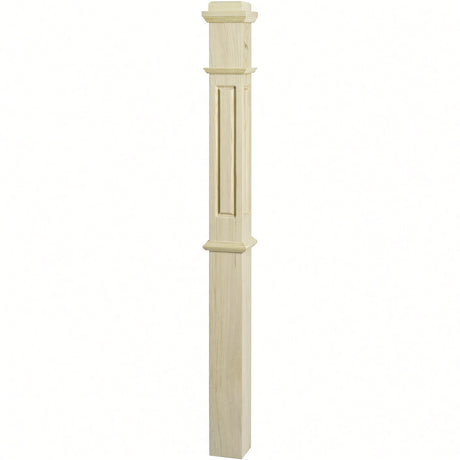RP-4375 CNC Raised Panel Box Newel Post, Poplar