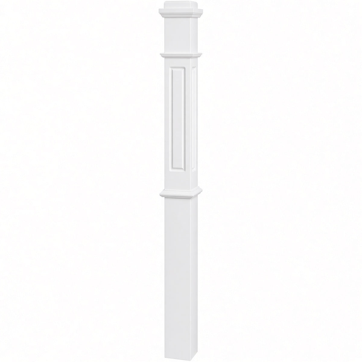 RP-4375 CNC Raised Panel Box Newel Post, Primed