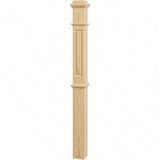 RP-4375 CNC Raised Panel Box Newel Post, Yellow Pine