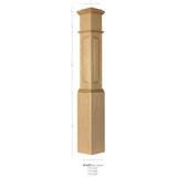 RP-4092 Primed with Special Species Trim Raised Panel Box Newel Post