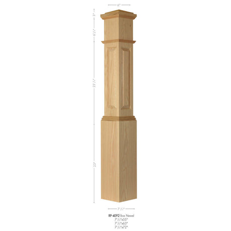 RP-4092 Primed with Special Species Trim Raised Panel Box Newel Post