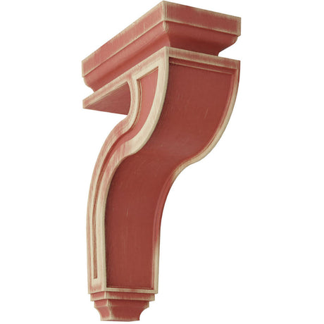 Hollow Back Wood Vintage Decor Corbel (CORWD04X08X13HA) Vintage Salvage Red