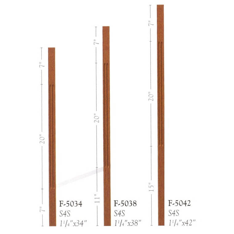 F-5034 34" Fluted S4S Contemporary Baluster Set