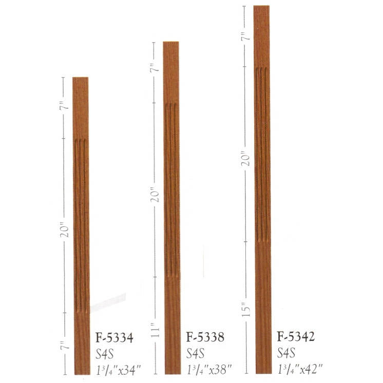 F-5338 38" Fluted S4S Baluster Set