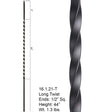 HF16.1.21-T Large 22" Twist Tubular Steel Baluster