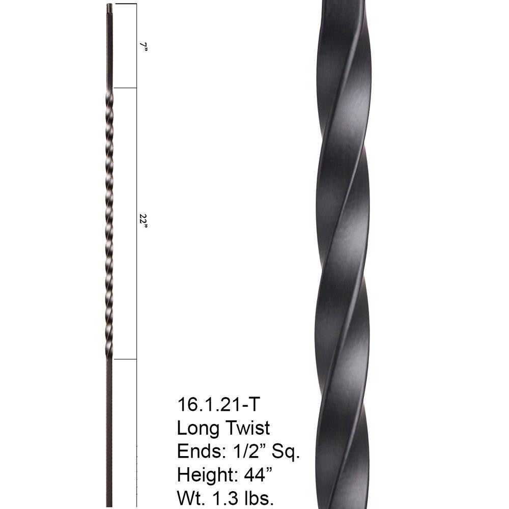HF16.1.21-T Large 22" Twist Tubular Steel Baluster
