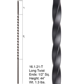 HF16.1.21-T Large 22" Twist Tubular Steel Baluster