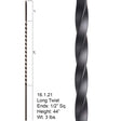 HF16.1.21 Large 22" Twist Iron Baluster