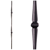 HF16.1.8-T Double Knuckle Gothic Hammered Tubular Steel Baluster