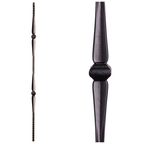 HF16.1.8-T Double Knuckle Gothic Hammered Tubular Steel Baluster