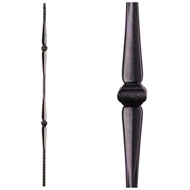 HF16.1.8-T Double Knuckle Gothic Hammered Tubular Steel Baluster