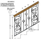 30-degree Angled stair with Seville Balustrade