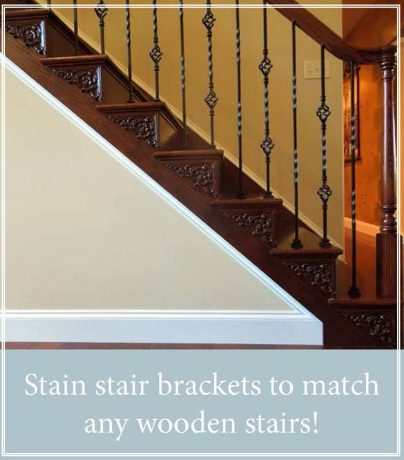 Stair Brackets can be painted or stained to match hardwood millwork