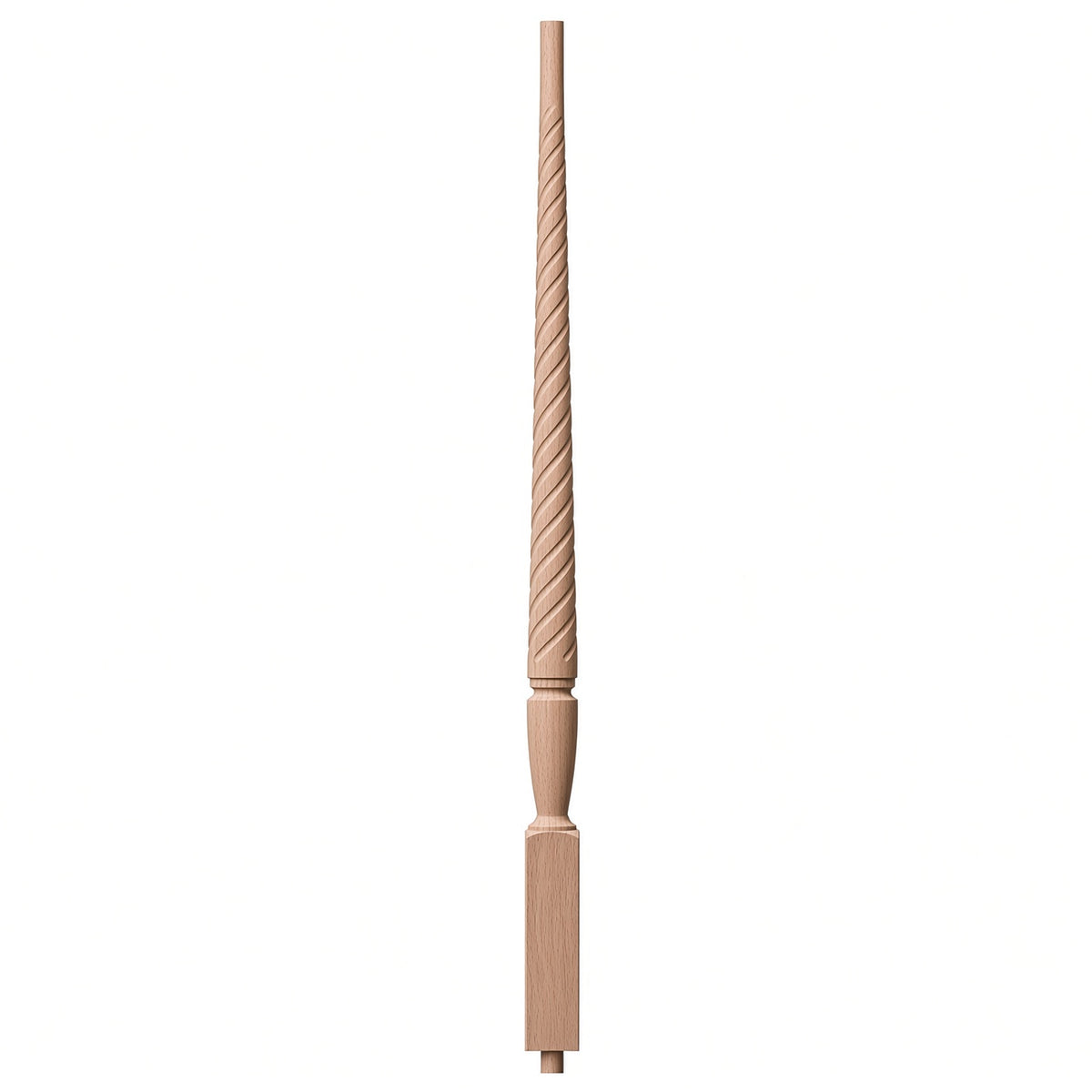 T-2015 1-3/4" Twist Bunker Hill Stair Baluster, Available in 31", 34", 36", 39", 42", and 48", Beech