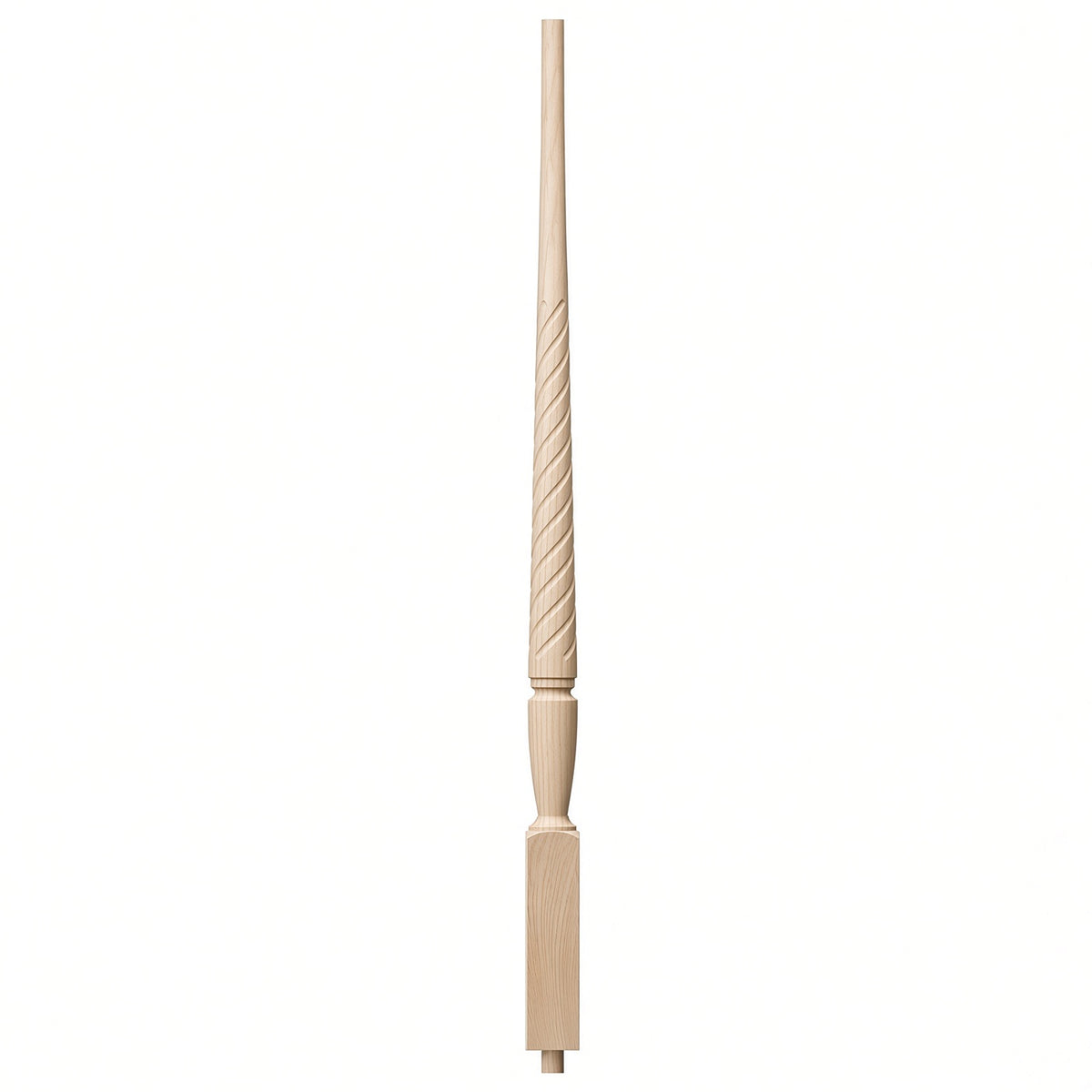 T-2015 1-3/4" Twist Bunker Hill Stair Baluster, Available in 31", 34", 36", 39", 42", and 48", Birch