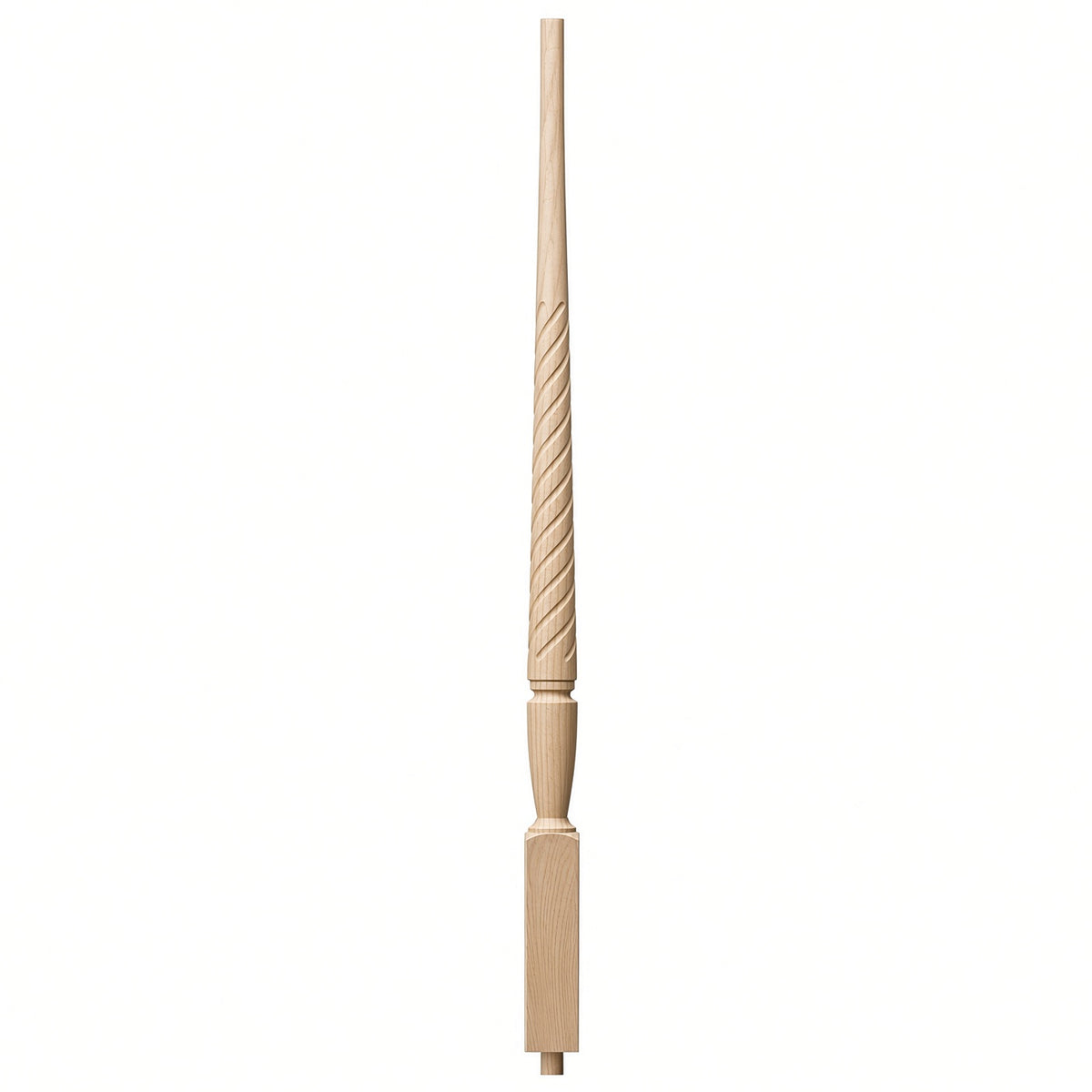 T-2015 1-3/4" Twist Bunker Hill Stair Baluster, Available in 31", 34", 36", 39", 42", and 48", Hard Maple