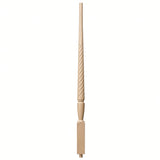 T-2015 1-3/4" Twist Bunker Hill Stair Baluster, Available in 31", 34", 36", 39", 42", and 48", Hard Maple