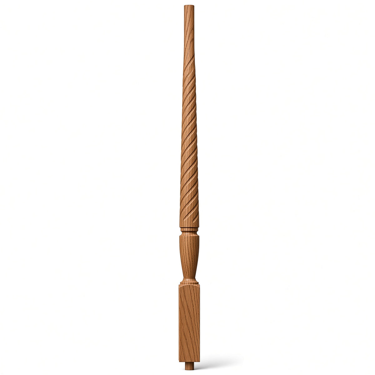 T-2015 1-3/4" Twist Bunker Hill Stair Baluster, Available in 31", 34", 36", 39", 42", and 48", Red Oak