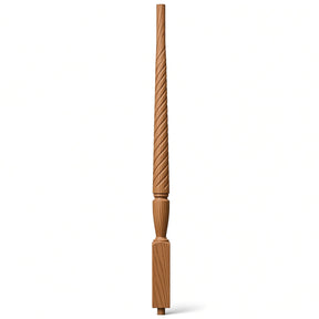 T-2015 1-3/4" Twist Bunker Hill Stair Baluster, Available in 31", 34", 36", 39", 42", and 48", Red Oak