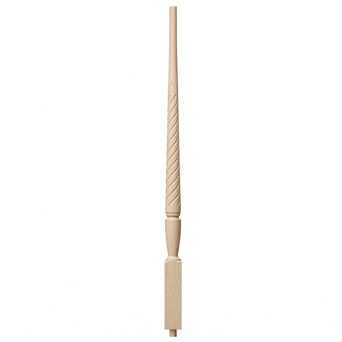 T-2015 1-3/4" Twist Bunker Hill Stair Baluster, Available in 31", 34", 36", 39", 42", and 48", Soft Maple
