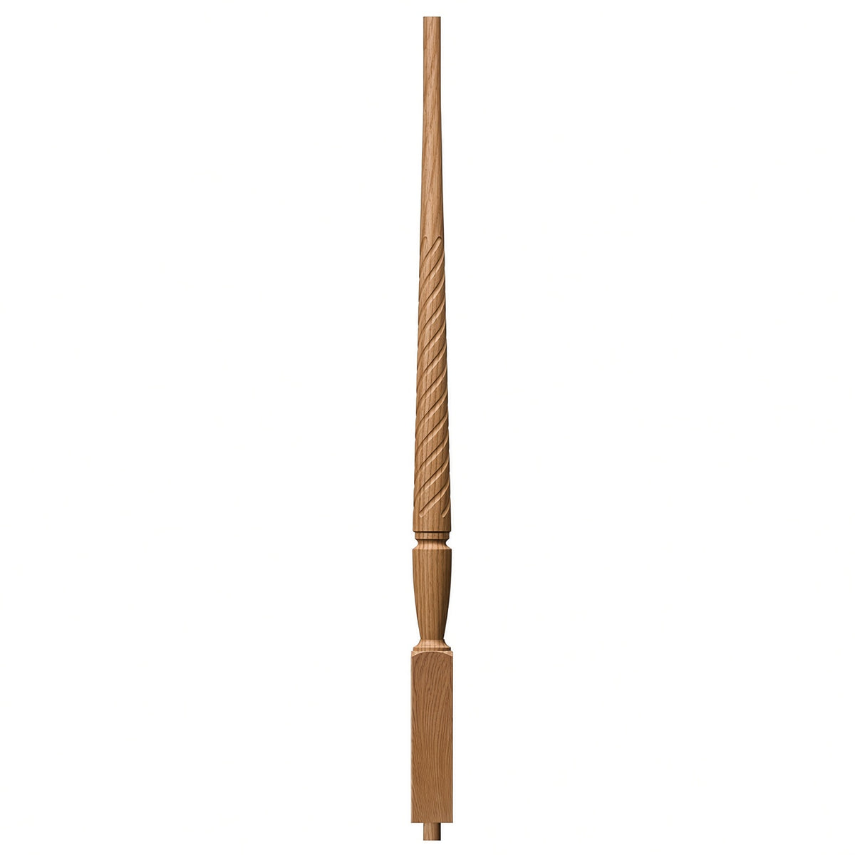 T-2015 1-3/4" Twist Bunker Hill Stair Baluster, Available in 31", 34", 36", 39", 42", and 48", White Oak