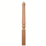T-3010 (3-1/2" x 43"), or T-3011 (3-1/2" x 48") Twist Pin Top Bunker Hill Starting Newel Post, Alder