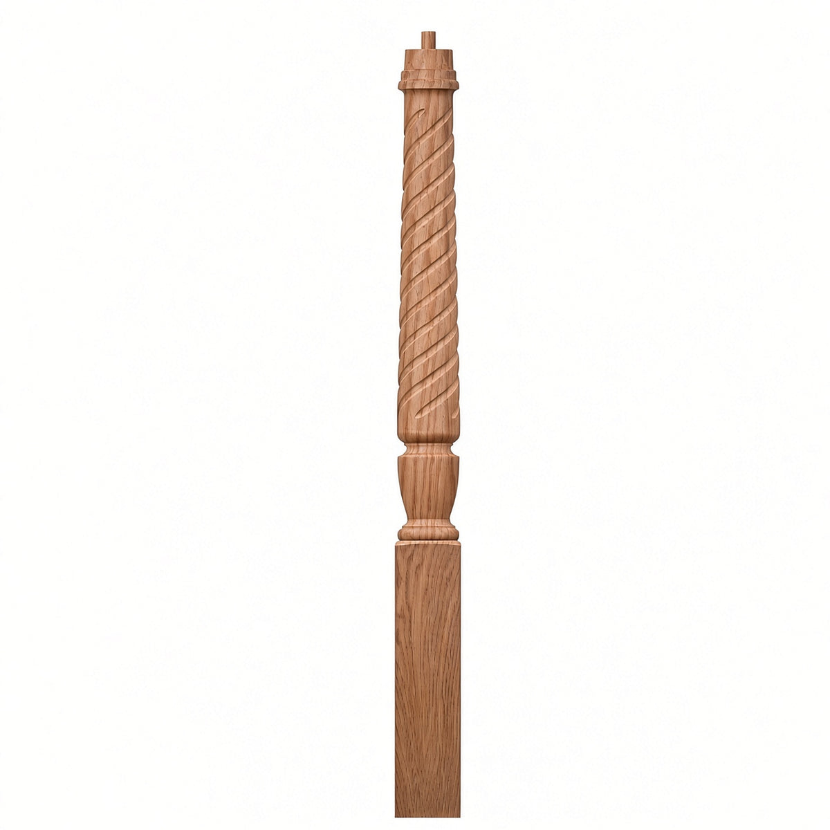 T-3010 (3-1/2" x 43"), or T-3011 (3-1/2" x 48") Twist Pin Top Bunker Hill Starting Newel Post, American Cherry