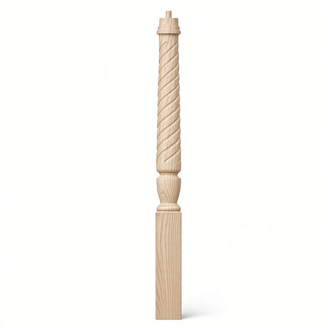 T-3010 (3-1/2" x 43"), or T-3011 (3-1/2" x 48") Twist Pin Top Bunker Hill Starting Newel Post, Ash