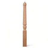 T-3010 (3-1/2" x 43"), or T-3011 (3-1/2" x 48") Twist Pin Top Bunker Hill Starting Newel Post, Beech