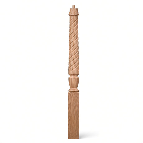 T-3010 (3-1/2" x 43"), or T-3011 (3-1/2" x 48") Twist Pin Top Bunker Hill Starting Newel Post, Beech