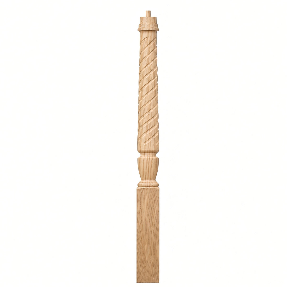 T-3010 (3-1/2" x 43"), or T-3011 (3-1/2" x 48") Twist Pin Top Bunker Hill Starting Newel Post, Birch