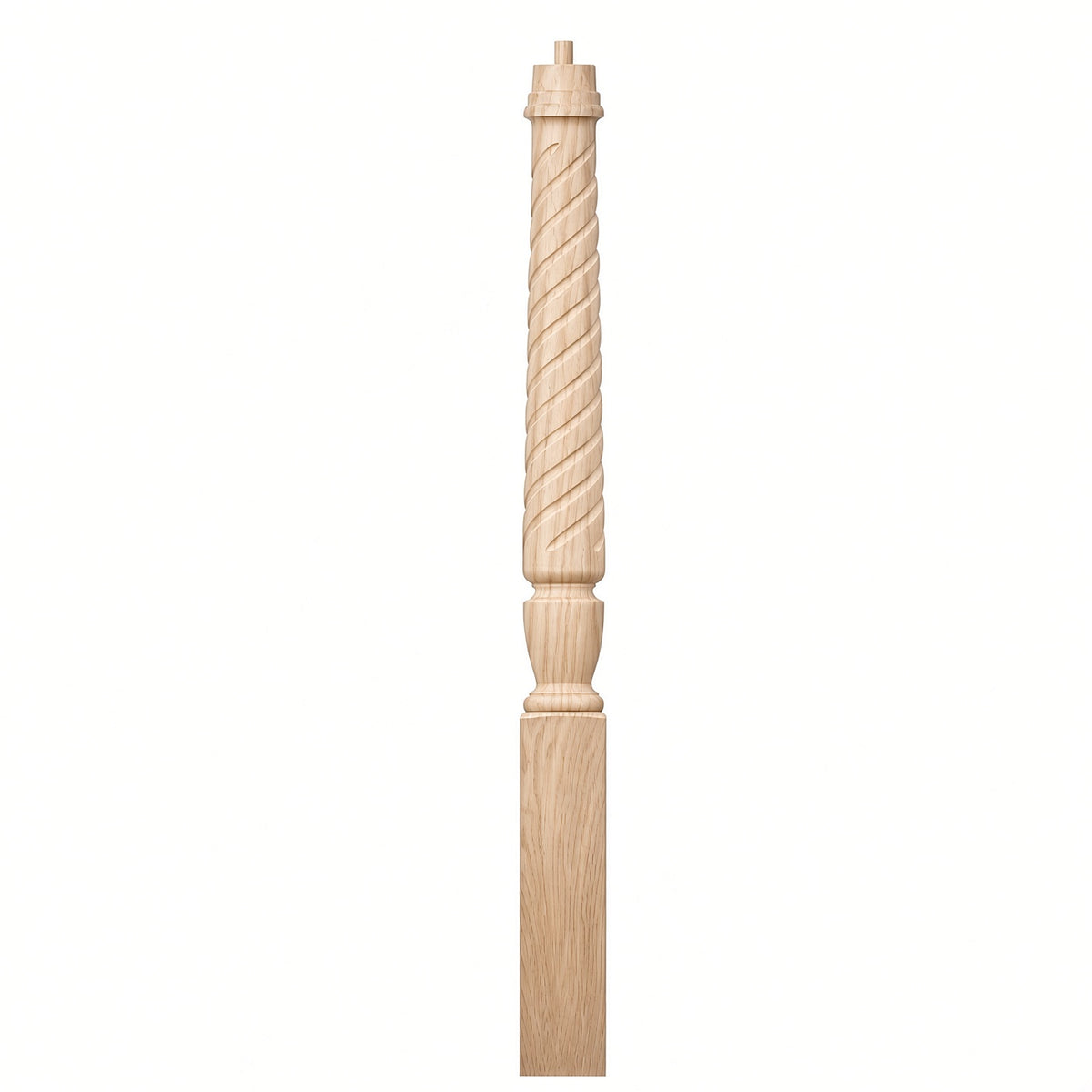 T-3010 (3-1/2" x 43"), or T-3011 (3-1/2" x 48") Twist Pin Top Bunker Hill Starting Newel Post, Hard Maple