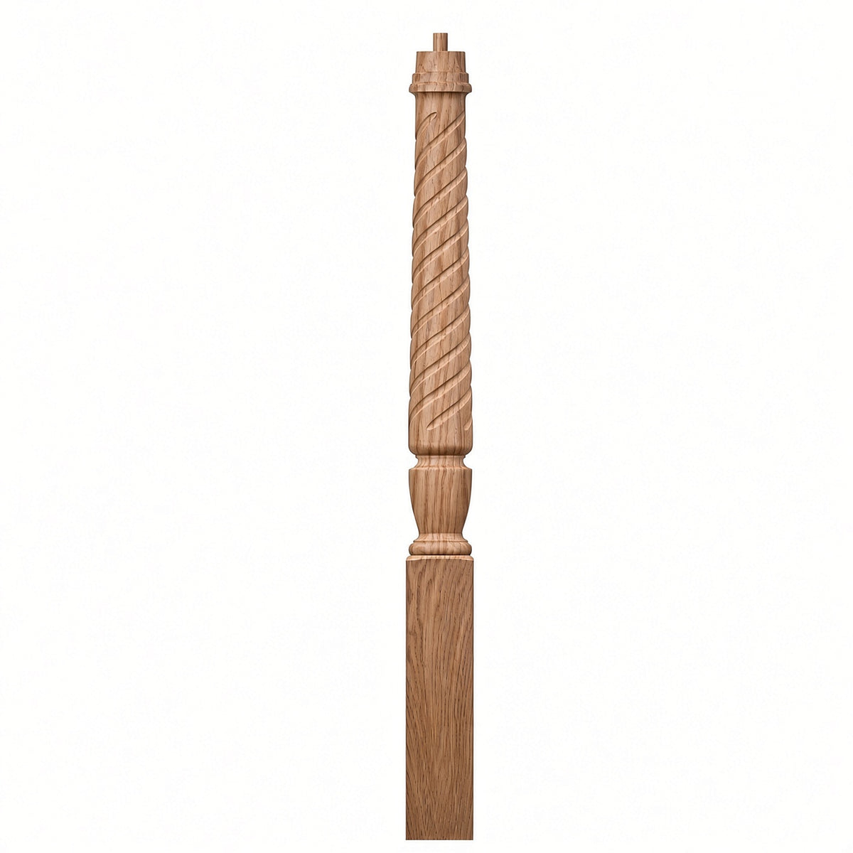 T-3010 (3-1/2" x 43"), or T-3011 (3-1/2" x 48") Twist Pin Top Bunker Hill Starting Newel Post, Hickory