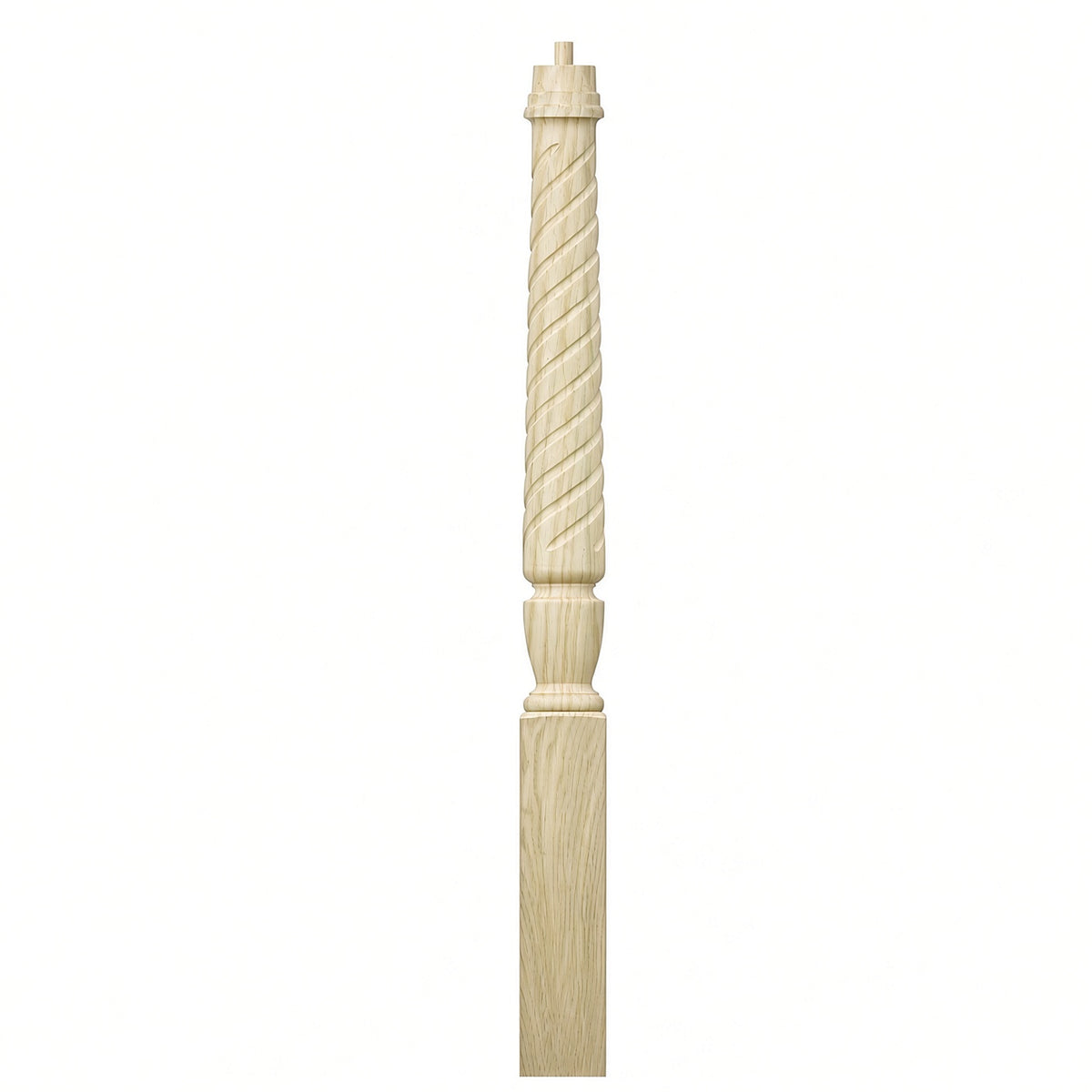 T-3010 (3-1/2" x 43"), or T-3011 (3-1/2" x 48") Twist Pin Top Bunker Hill Starting Newel Post, Poplar