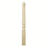 T-3010 (3-1/2" x 43"), or T-3011 (3-1/2" x 48") Twist Pin Top Bunker Hill Starting Newel Post, Poplar
