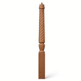 T-3010 (3-1/2" x 43"), or T-3011 (3-1/2" x 48") Twist Pin Top Bunker Hill Starting Newel Post, Red Oak