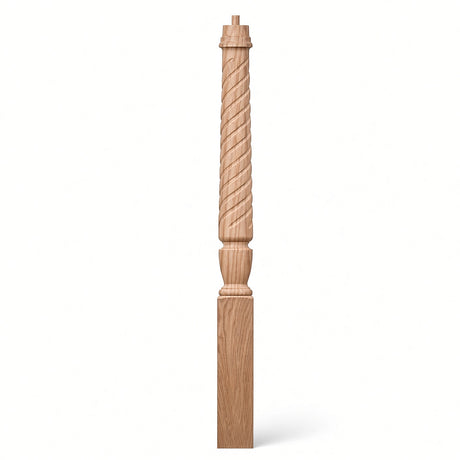 T-3010 (3-1/2" x 43"), or T-3011 (3-1/2" x 48") Twist Pin Top Bunker Hill Starting Newel Post, Soft Maple