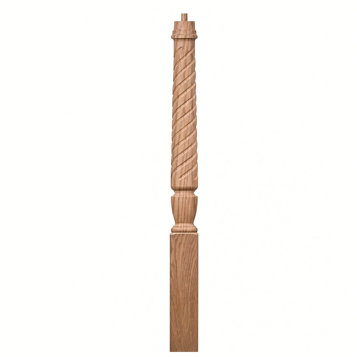 T-3010 (3-1/2" x 43"), or T-3011 (3-1/2" x 48") Twist Pin Top Bunker Hill Starting Newel Post, White Oak