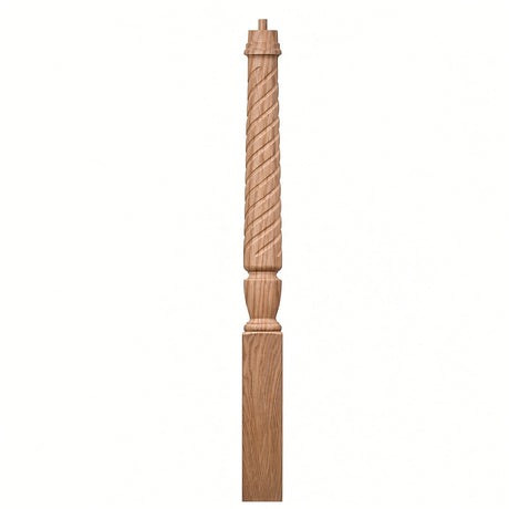 T-3010 (3-1/2" x 43"), or T-3011 (3-1/2" x 48") Twist Pin Top Bunker Hill Starting Newel Post, White Oak