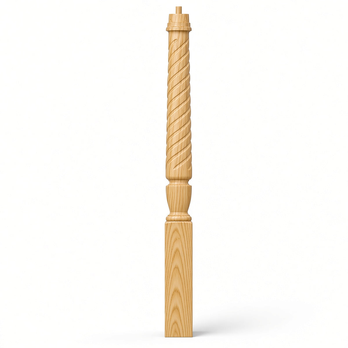 T-3010 (3-1/2" x 43"), or T-3011 (3-1/2" x 48") Twist Pin Top Bunker Hill Starting Newel Post, Yellow Pine