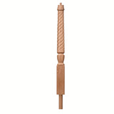 T-3012 3-1/2 x 41" Bunker Hill Volute Newel Post with Adjustable Dowel, Alder