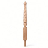 T-3012 3-1/2 x 41" Bunker Hill Volute Newel Post with Adjustable Dowel, Beech