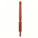 T-3012 3-1/2 x 41" Bunker Hill Volute Newel Post with Adjustable Dowel, Brazilian Cherry