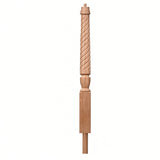 T-3012 3-1/2 x 41" Bunker Hill Volute Newel Post with Adjustable Dowel, Soft Maple