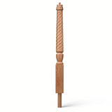 T-3012 3-1/2 x 41" Bunker Hill Volute Newel Post with Adjustable Dowel, White Oak